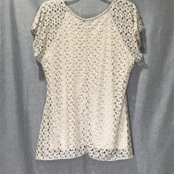 New Direction Crocheted Lace Top, Sz. L. NWOT /1005 - Picture 2 of 5